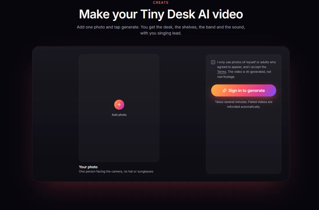 The Tiny Desk AI generator